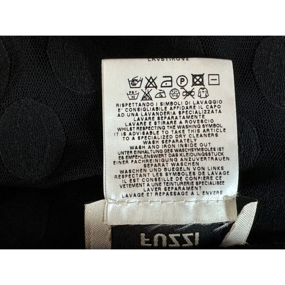 FUZZI Flock Tulle Dress Women XL‎ EUC $435 Stretch Short Sleeve Lined  Boat Neck - Picture 8 of 12